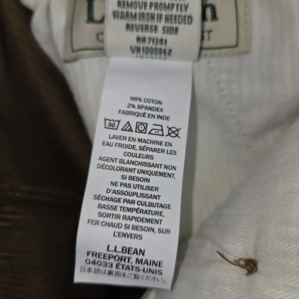 Lot of 2 LL Bean Pants Mens 36x32 Brown Classic Fit Denim Casual Preppy Cotton
